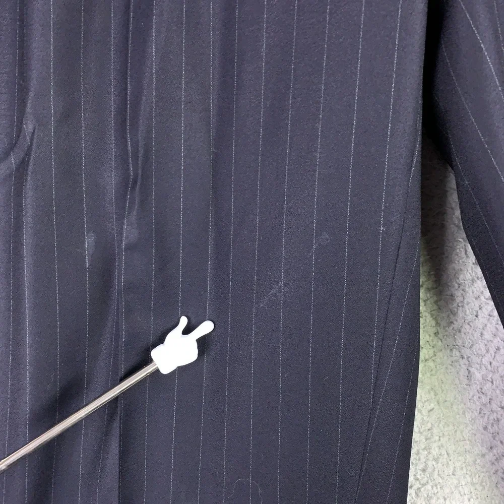 Canali Dress Pants Mens IT 54 US 33x28 Navy Pinstriped Wool Pleated Cuffed Italy